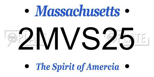 2MVS25 Massachusetts License Plate