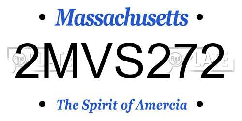 2MVS272 Massachusetts License Plate