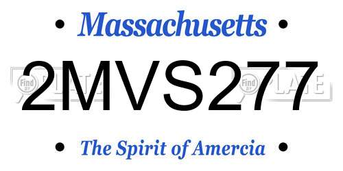 2MVS277 Massachusetts License Plate
