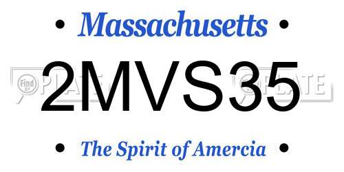 2MVS35 Massachusetts License Plate