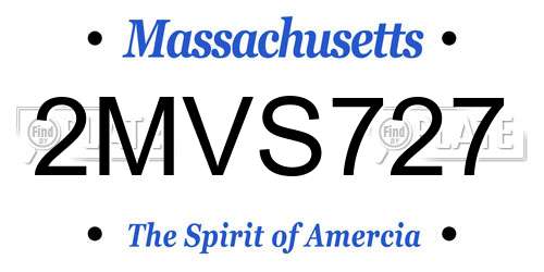 2MVS727 Massachusetts License Plate