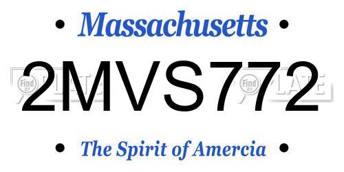 2MVS772 Massachusetts License Plate