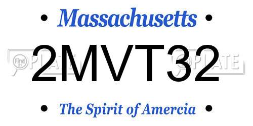 2MVT32 Massachusetts License Plate