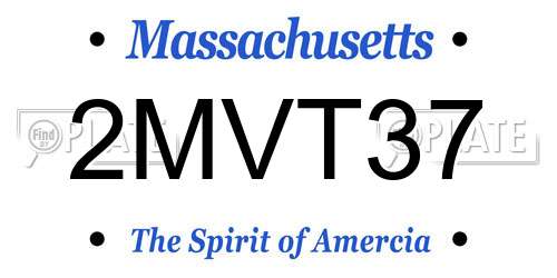 2MVT37 Massachusetts License Plate