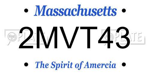 2MVT43 Massachusetts License Plate