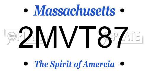 2MVT87 Massachusetts License Plate