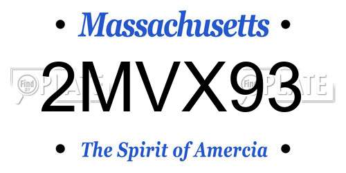 2MVX93 Massachusetts License Plate