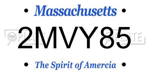 2MVY85 Massachusetts License Plate