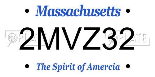 2MVZ32 Massachusetts License Plate