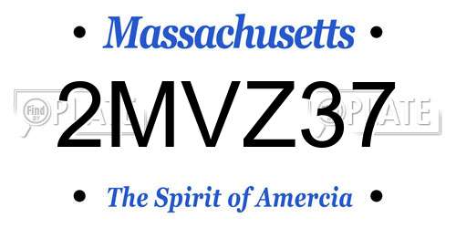 2MVZ37 Massachusetts License Plate