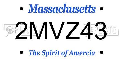 2MVZ43 Massachusetts License Plate