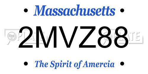 2MVZ88 Massachusetts License Plate
