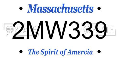 2MW339 Massachusetts License Plate