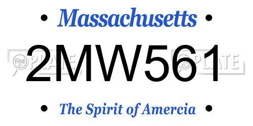 2MW561 Massachusetts License Plate