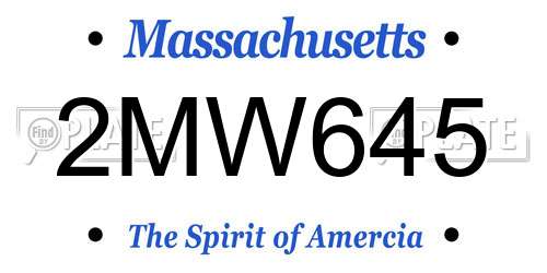 2MW645 Massachusetts License Plate