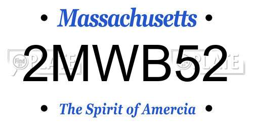 2MWB52 Massachusetts License Plate