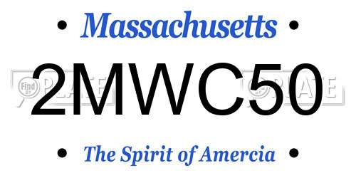 2MWC50 Massachusetts License Plate