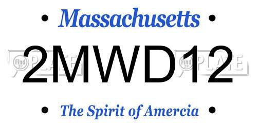 2MWD12 Massachusetts License Plate