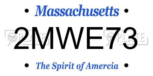 2MWE73 Massachusetts License Plate