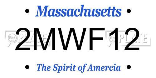2MWF12 Massachusetts License Plate