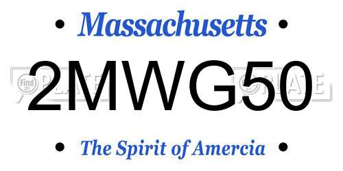2MWG50 Massachusetts License Plate