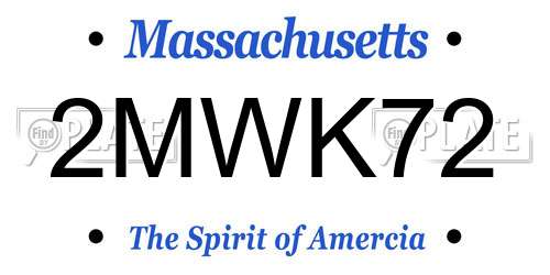 2MWK72 Massachusetts License Plate