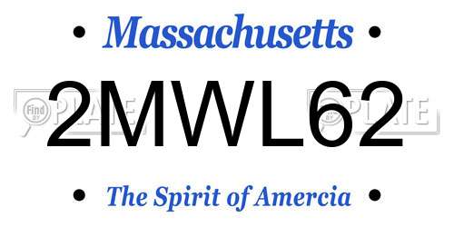 2MWL62 Massachusetts License Plate