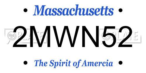 2MWN52 Massachusetts License Plate