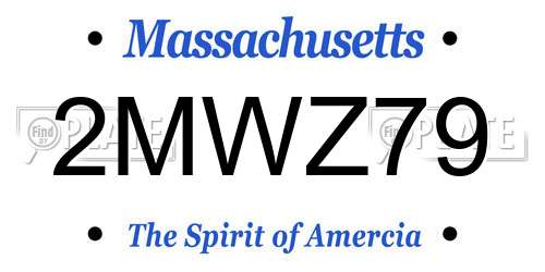 2MWZ79 Massachusetts License Plate