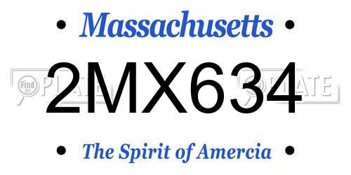 2MX634 Massachusetts License Plate