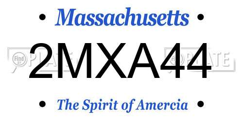 2MXA44 Massachusetts License Plate