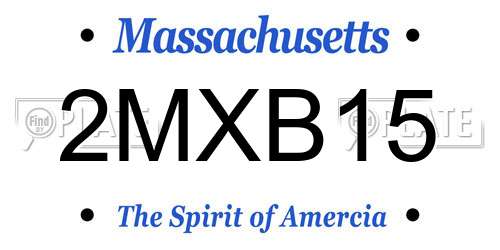 2MXB15 Massachusetts License Plate