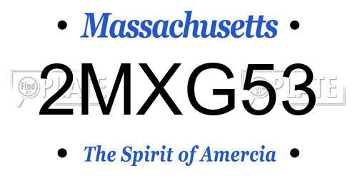 2MXG53 Massachusetts License Plate
