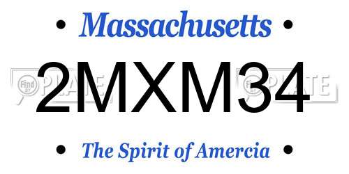 2MXM34 Massachusetts License Plate
