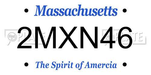 2MXN46 Massachusetts License Plate