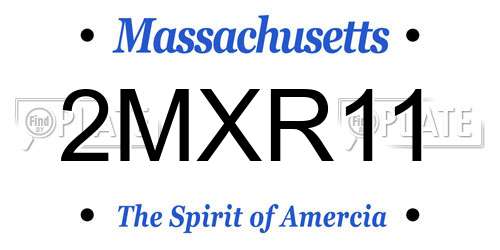 2MXR11 Massachusetts License Plate