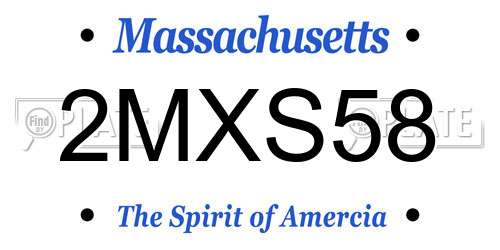 2MXS58 Massachusetts License Plate