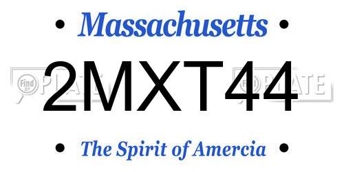 2MXT44 Massachusetts License Plate