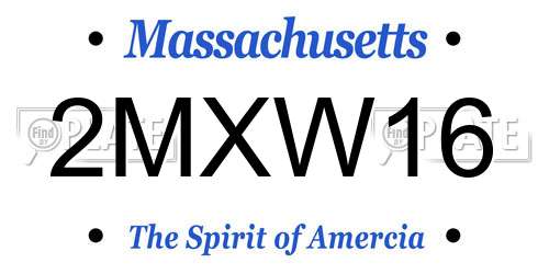 2MXW16 Massachusetts License Plate