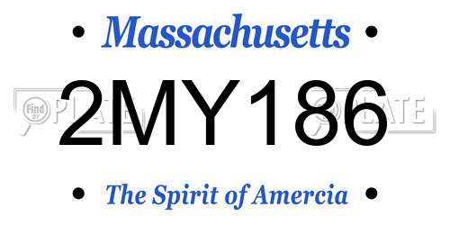 2MY186 Massachusetts License Plate