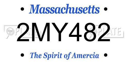 2MY482 Massachusetts License Plate