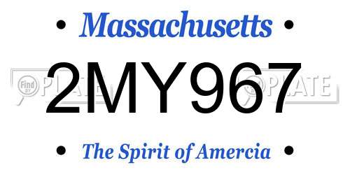 2MY967 Massachusetts License Plate