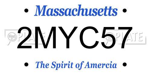 2MYC57 Massachusetts License Plate