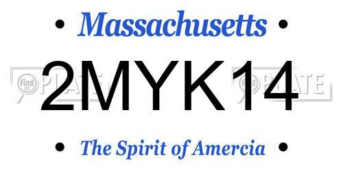2MYK14 Massachusetts License Plate