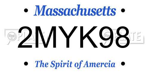 2MYK98 Massachusetts License Plate