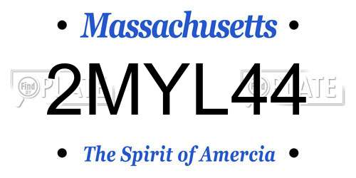 2MYL44 Massachusetts License Plate