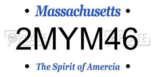 2MYM46 Massachusetts License Plate
