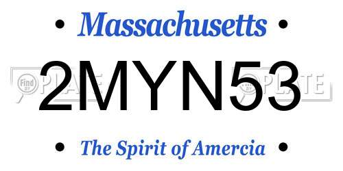 2MYN53 Massachusetts License Plate