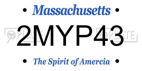 2MYP43 Massachusetts License Plate