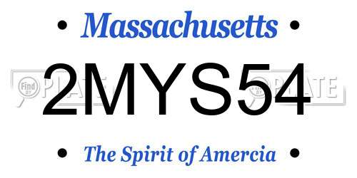 2MYS54 Massachusetts License Plate
